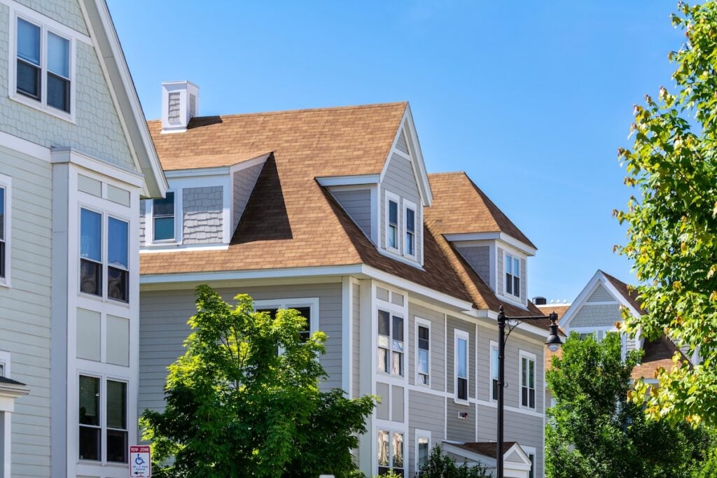 Beautiful residential neighborhood with newly built family homes