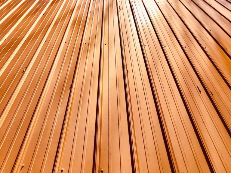 copper roofing bright orange
