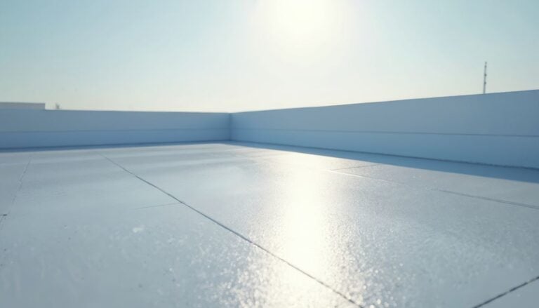 waterproof coating applied to a flat roof