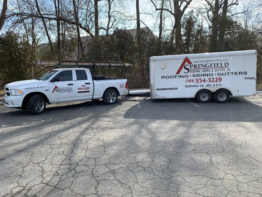 professional roofing contractor Springfield Roofing branded truck