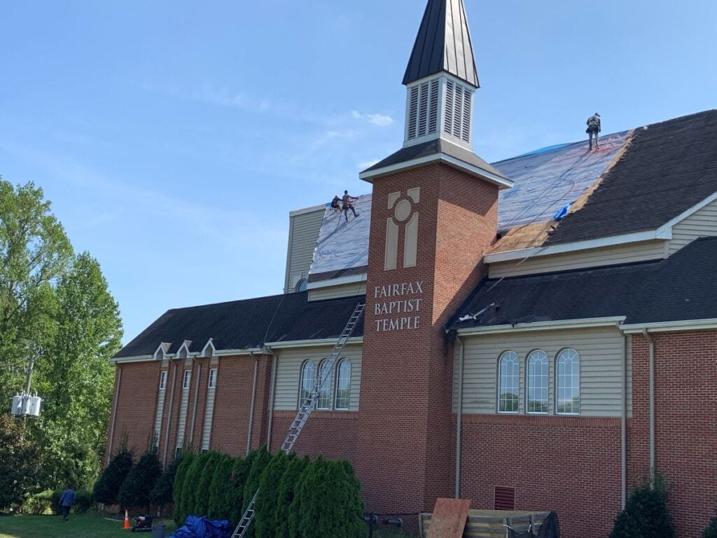 professional roofing contractor Springfield Roofing project baptiste temple roof replacement