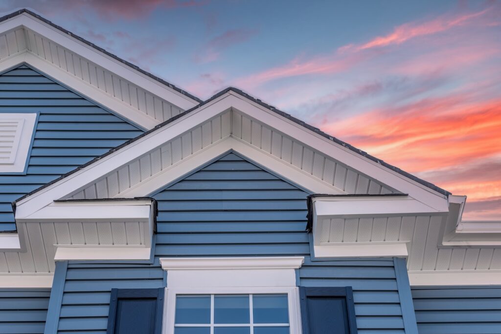 blue vinyl siding