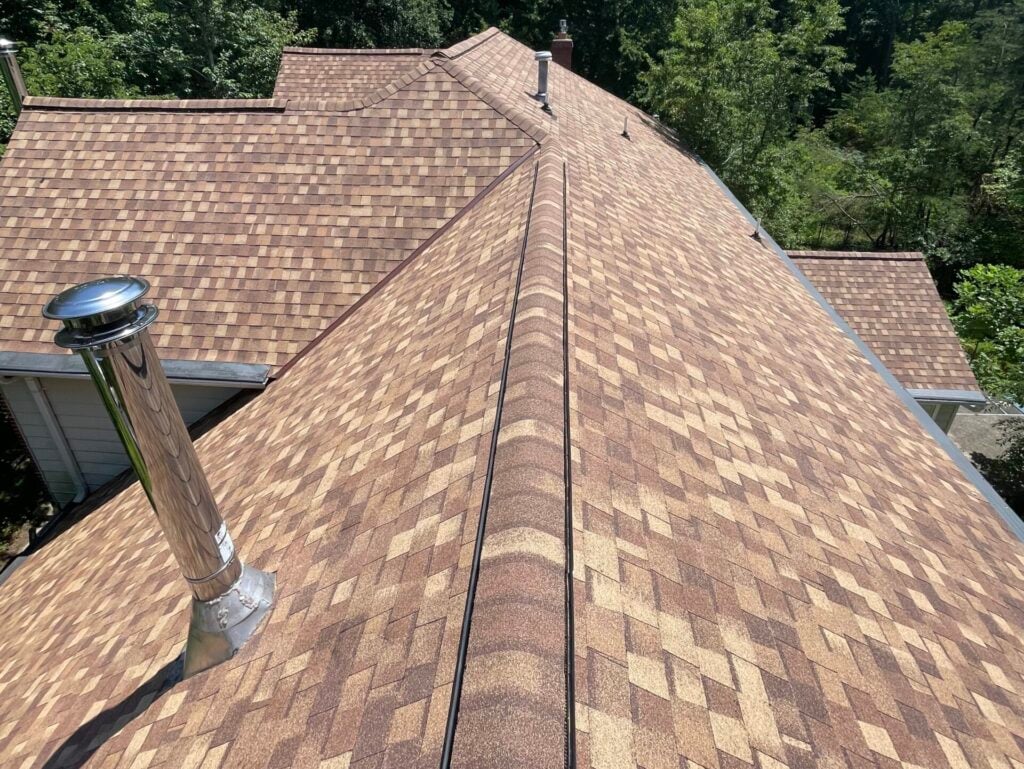 asphalt roof repair brown shingles roof Springfield Roofing project