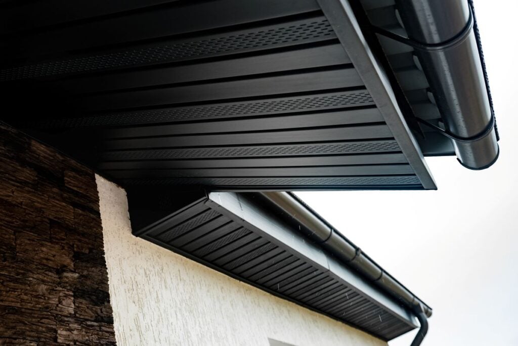 residential roof replacement services black roof soffit and fascia