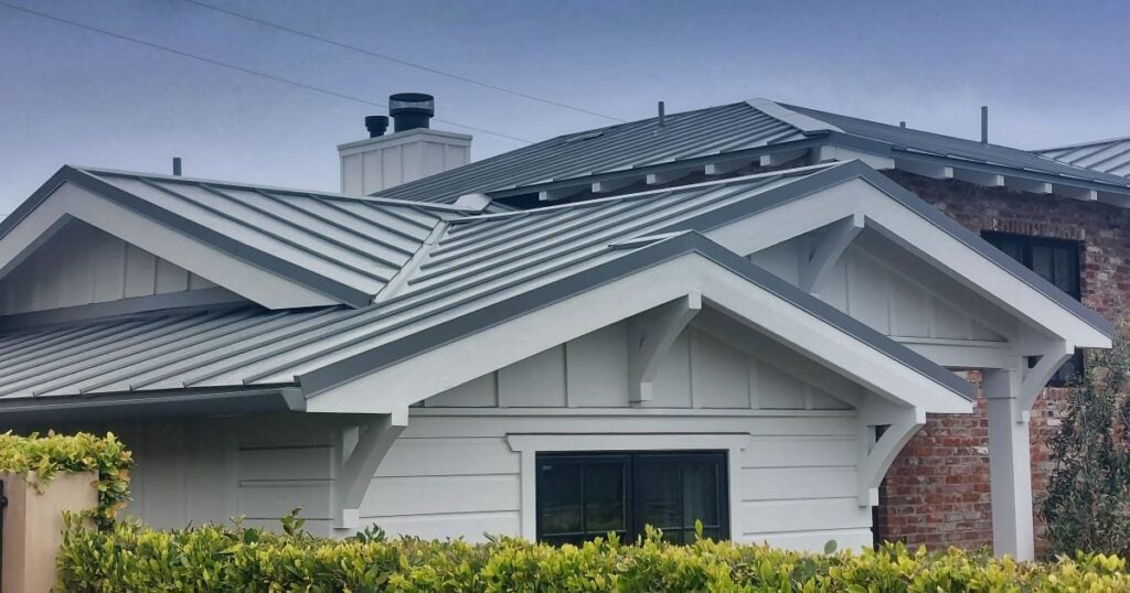 standing seam metal roof on a residential house