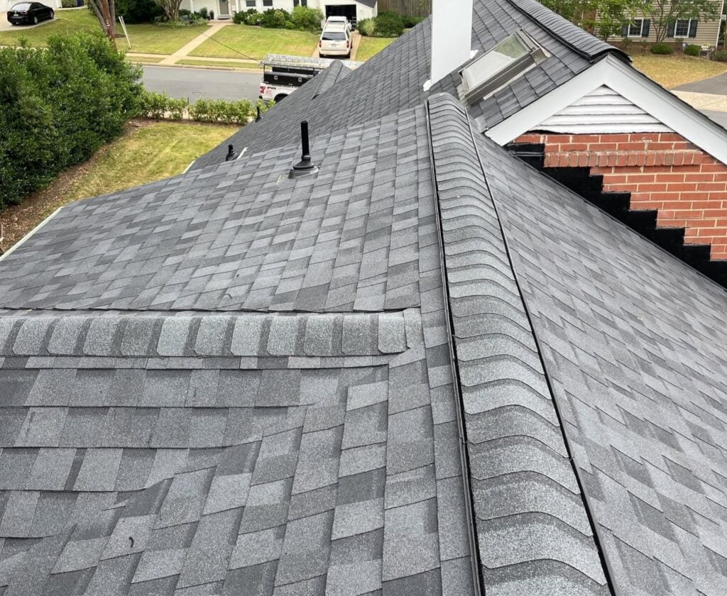 Grey asphalt shingle roof