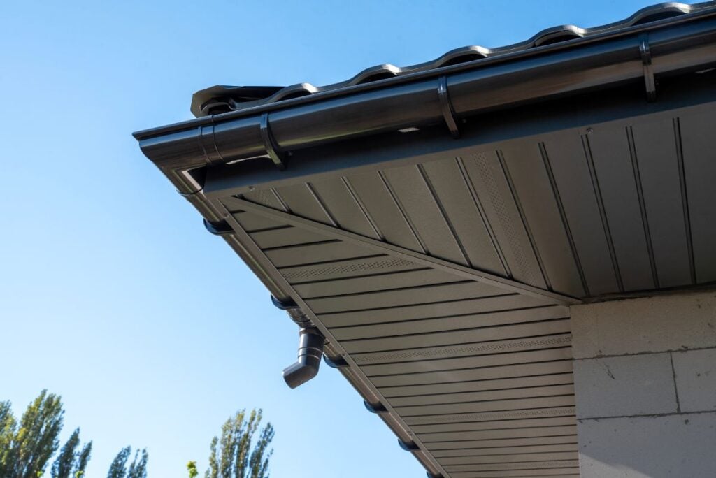 Metal soffit on a house
